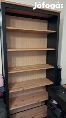 Hemnes Ikea könyvespolc valódi fenyőfából fekete-tölgy