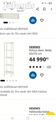 Hemnes polcos fürdőszoba szekrény, hibátlan eladó 11.ker Bikás parkná