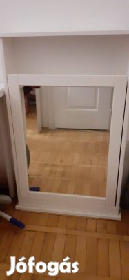 Hemnes tükrös szekrény ajtóval, fehér, 63x16x98 cm