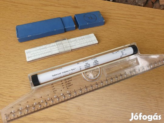 Hengeres, párhuzam vonalzó -30 cm + zseblogarléc tokban