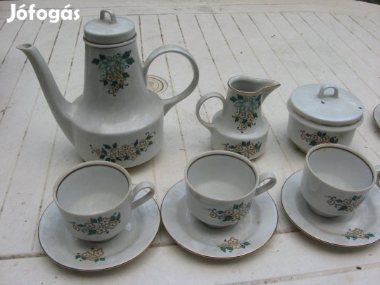 Henneberg 6 személyes virágos Német Porcelán Teás Kávés készlet hibátl