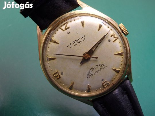 Herbury Retro Felhúzós Régi Férfi Karóra Eredeti Svájci MADE Swiss 17
