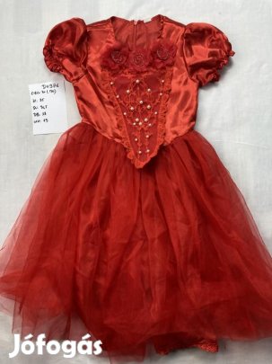 Hercegnő ruha, hercegnő jelmez, piros ruha DV376