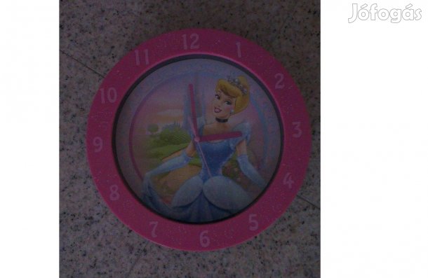 Hercegnős falióra, Walt Disney, rózsaszín, új