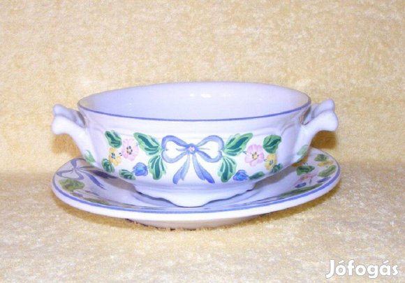 Herend Village Pottery leveses csésze alátéttel