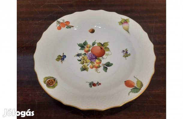 Herendi BFR gyümölcs mintás porcelán süteményes tányér