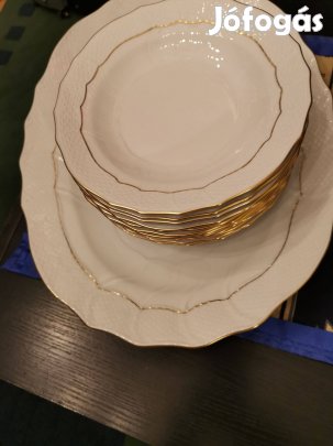 Herendi Fehér-Arany Mintás Tálaló eszközök