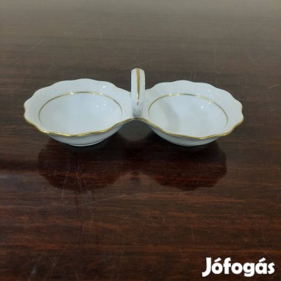 Herendi Fehér arany szegélyes porcelán sótartó eladó!