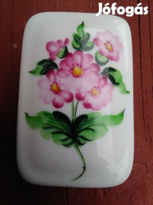 Herendi Map virágmintás bonbonier, porcelán doboz