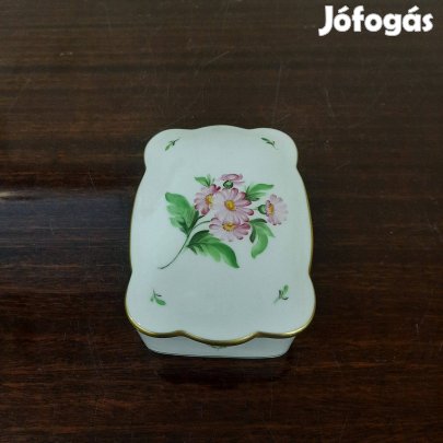 Herendi Map virágmintás porcelán bonbonier, doboz eladó!