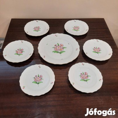 Herendi Map virágmintás porcelán süteményes készlet eladó!