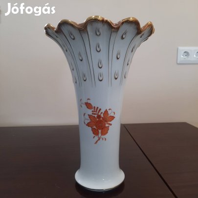 Herendi Orange Apponyi mintás porcelán könnycsepp váza eladó 