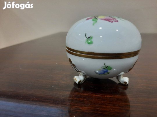 Herendi Tulipán virágmintás porcelán 3 lábú bonbonier eladó!
