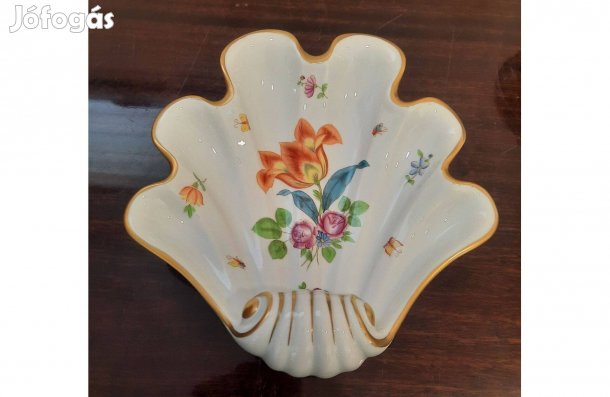 Herendi Tulipán virágmintás porcelán kagyló kínáló tál eladó!