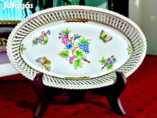 Herendi Viktoria mintás fonott szélű kínáló