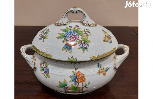 Herendi Viktória mintás porcelán leveses tál eladó! VBO