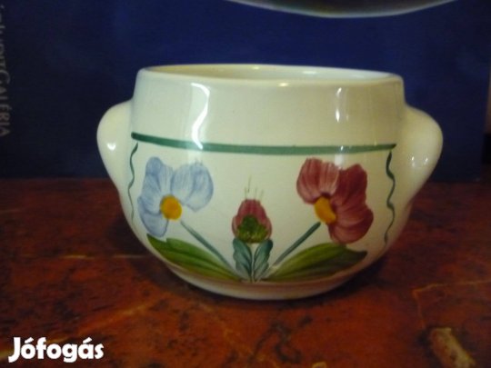 Herendi Village Pottery rózsás majolika kínáló cukortartó