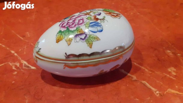 Herendi, dús festésű Victoria mintás tojás bonbonier