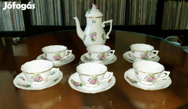 Herendi, porcelán, Eton mintás, kávés készlet! Kiöntő tető sérűlt!