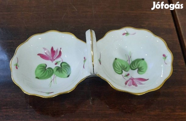 Herendi ciklámen virágmintás porcelán sótartó eladó