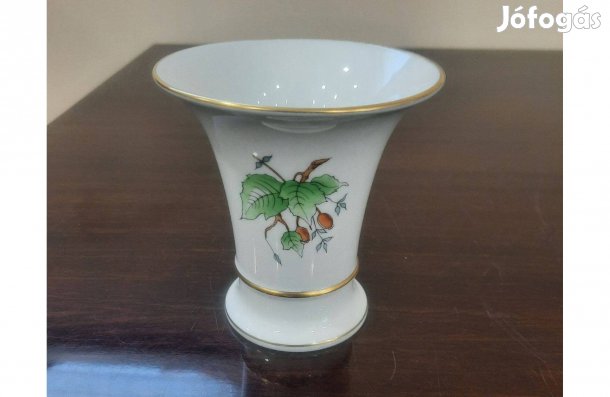Herendi hecsedli, csipkebogyó mintás porcelán váza eladó!