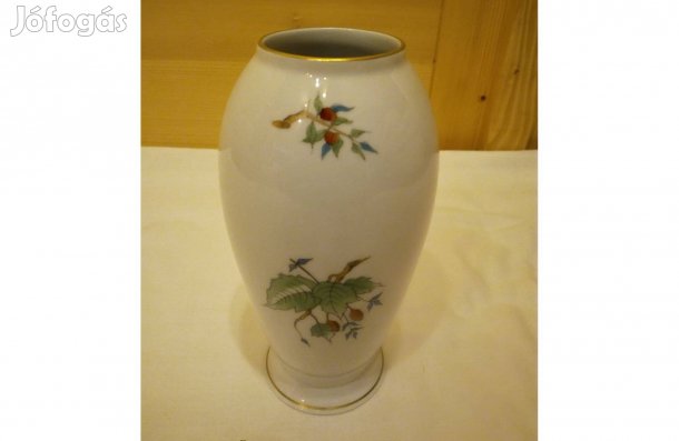 Herendi hecsedli, csipkebogyó mintás porcelán váza eladó!
