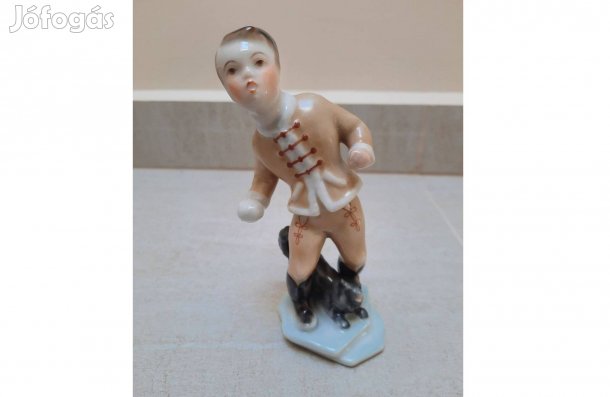 Herendi hógolyózó fiú porcelán figura eladó