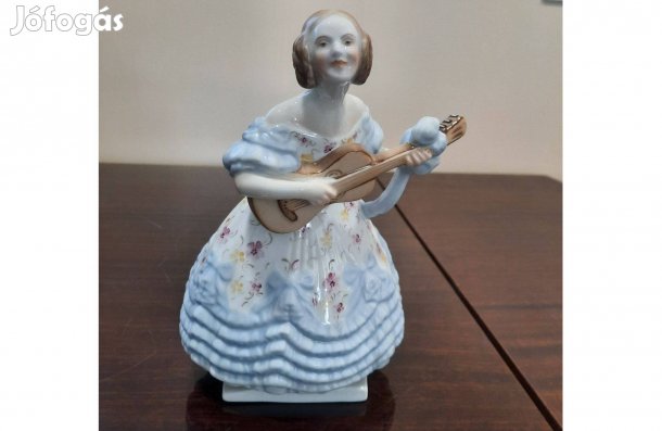 Herendi kék virágos ruhás Déryné porcelán figura eladó!