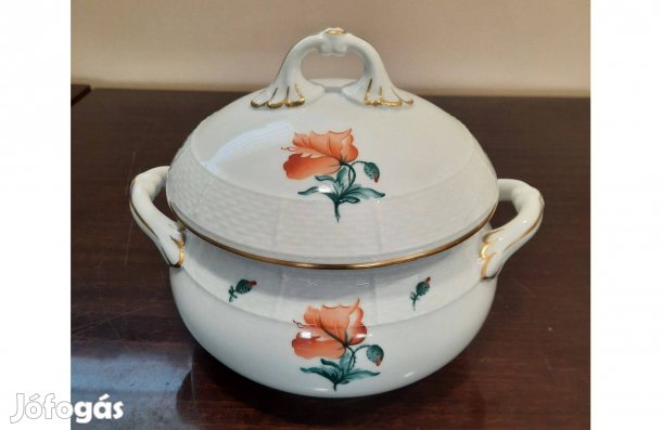 Herendi pipacs mintás porcelán leveses tál fedővel eladó!