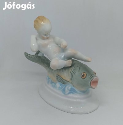 Herendi porcelán Halon Lovagló Puttó!