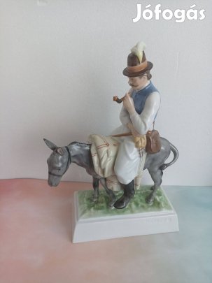 Herendi porcelán Szamáron Pipázó Juhász!