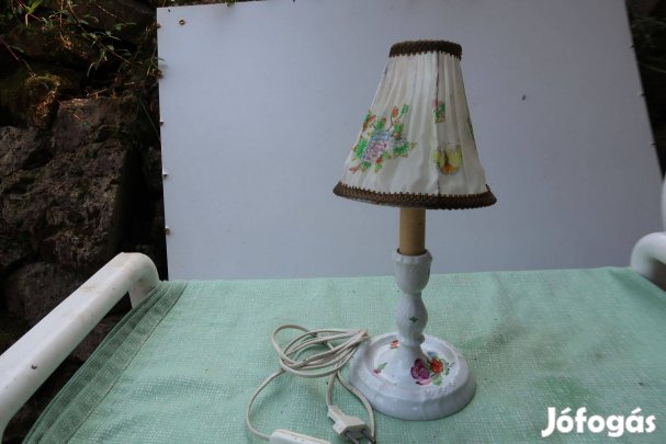 Herendi porcelán asztali hangulatlámpa ernyőjével