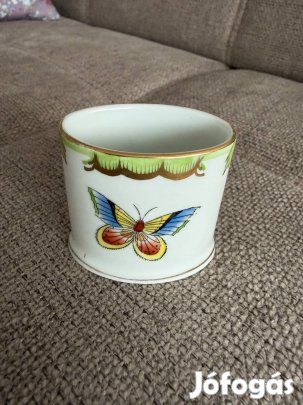Herendi porcelán díszedény pillangós mintával, jelzett