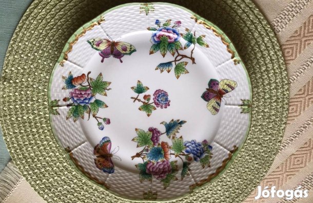 Herendi porcelán lapostányér Queen Victoria (VBO)