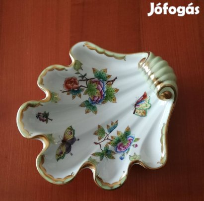 Herendi porcelán nagy kagyló Viktória mintás kínáló!