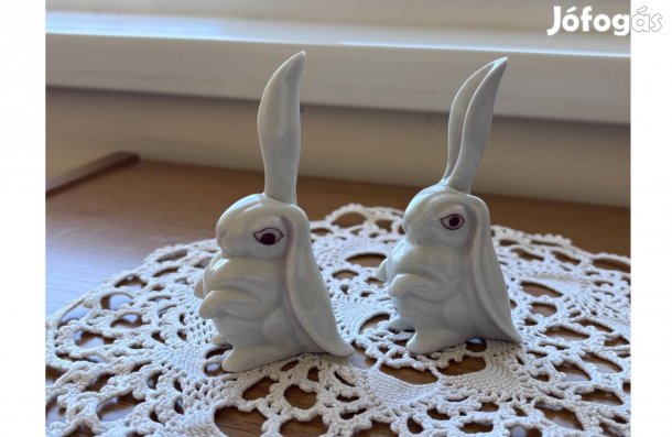 Herendi porcelán nyuszi (2db együtt), nipp, húsvéti ajándék