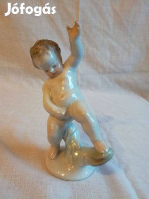 Herendi porcelán pisilő, csigán ülő, lovagló fiú figura eladó!