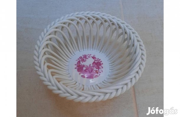 Herendi pur-pur Indiai kosármintás porcelán fonott kosár eladó!