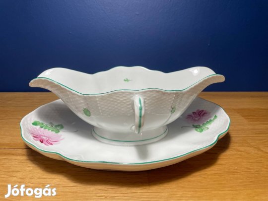 Herendi ritka nagyméretű szószos kínáló tállal együtt