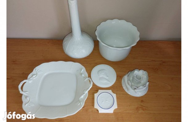 Herendi váza, kaspó, kínálótál, plakett, gyertyatartó, egyben