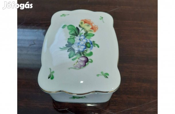 Herendi virágmintás porcelán négyzet alakú bonbonier eladó!