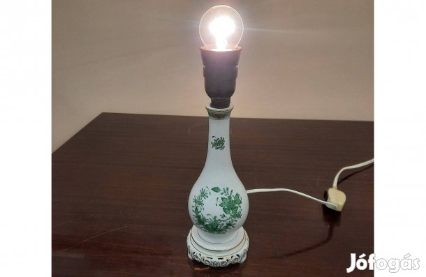 Herendi zöld Indiai kosármintás porcelán lámpa eladó!
