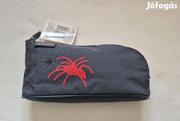 Herlitz pók mintás szürke tolltartó új címkés