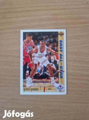 Hersey Hawkins Upper Deck 1991-92 East All-Star #71 kosaras kártya