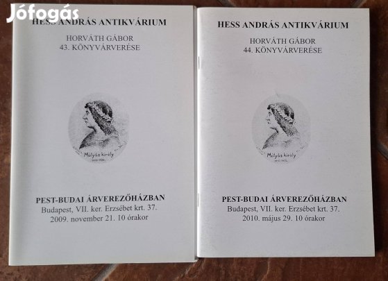 Hess András antikvárium aukciós katalógusai