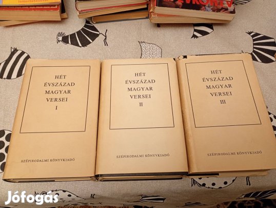 Hét évszázad magyar versei I-III. Szépirodalmi Könyvkiadó 4000ft óbud