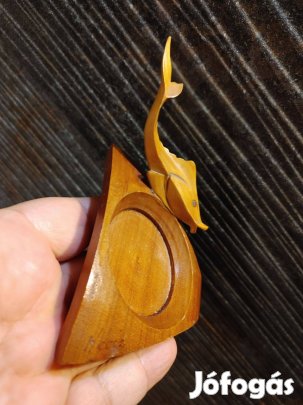 Hévíz kecsege hal fa pohártartó asztaldísz Balaton