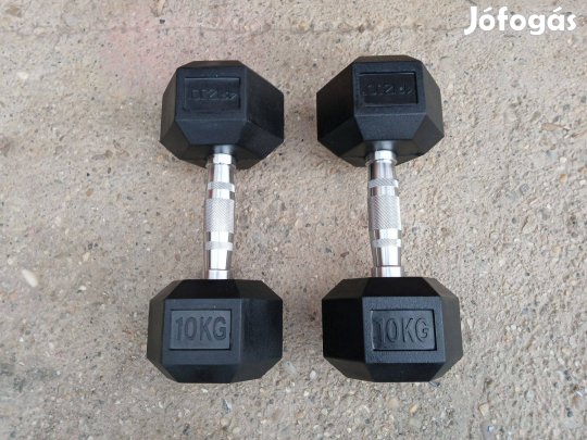 Hexa 2 x 10 kg egykezes súlyzó kézisúlyzó hex hatszögletű