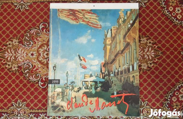 Hiányos falinaptár, 7 db Monet reprodukció