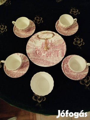 Hiátlan angol csészék 4 db. , cukortartó, kisebb kínáló